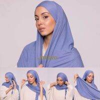 【YF】 Women New Convinient Bandage Hijabs Long Shawl Instant Chiffon Head Wrap Muslim Headscarf Free Use Rope Style 180x70CM