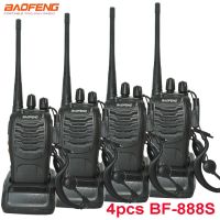 วิทยุสื่อสาร Baofeng ของแท้4ชิ้น/เซ็ต BF-888S BF888S 5W 16CH UHF 400-470Mhz BF 888S Walkie-Talkie สองทาง J46ตัวรับส่งสัญญาณวิทยุ