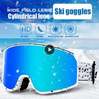 Eye Protection Cylindrical Anti Fog Ski Glasses Clear Wide Field Ski Goggles Windproof Anti-fog Ski Goggles Outdoor Ski Goggles Goggles