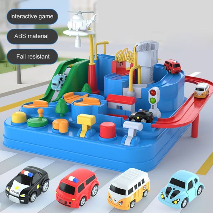 รถรางแข่งรถโมเดลของเล่นเพื่อการศึกษาเด็กติดตามเกมผจญภัยสมองรถไฟแบบโต้ตอบของเล่น-montessori-สัตว์