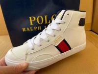 Ralphˉ Laurenˉ 2023 high-top platinum high-top lace-up personalized boys and girls shoes white shoes parent-child