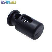 25pcs/pack Plastic Barrel Spring Cord Locks Stoppers Toggle Clip Buckle Black 22mm x 11mm x 11mm