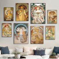 ที่กำหนดเอง Alphonse Mucha ผ้าผ้าผนังโปสเตอร์พิมพ์ผ้าใบผ้า30X45cm,40X60cm ศิลปะตกแต่งบ้าน