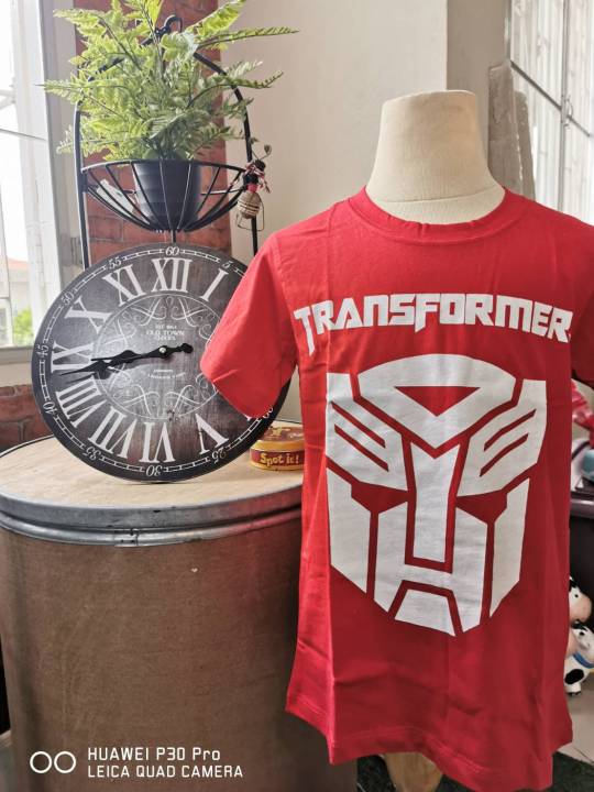เสื้อ ลาย transformer สีแดง size 4-6y/8-10y