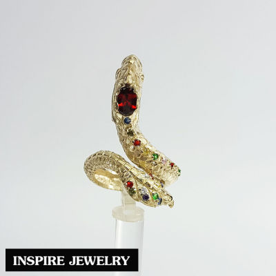 Inspire Jewelry ,แหวนพญานาคนพเก้า ตัวเรือนอัลปาก้าอย่างดี พรเก้าประการ นำโชค เสริมดวง ปรับขนาดได้