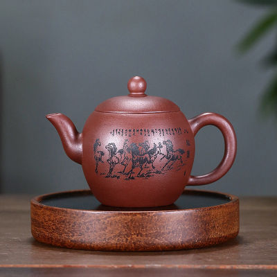 จีน Yixing Zisha กาน้ำชาดิบแร่ Zhu หม้อโคลนที่ทำด้วยมือความงามชา Infuser ครัวเรือน Drinkware ประเพณีชุดน้ำชาอุปกรณ์300มิลลิลิตร