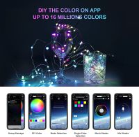 RGB Fairy Led String Light App Bluetooth 20M 200LED IndoorOutdoor Waterproof USB Color Changing Music String Lights with Remote