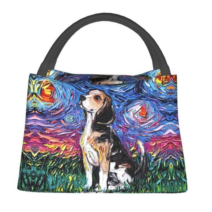 custom-starry-night-beagle-lunch-bag-men-women-cooler-thermal-insulated-lunch-box-for-office-travel