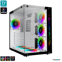 เคสคอมพิวเตอร์ Tsunami Protector Vision Sound Sync ARGB Panorama Tempered Glass ATX Gaming Case with Protector 1262 12CM ARGB Cooling Fan*7 รับประกันสินค้า 1 ปี