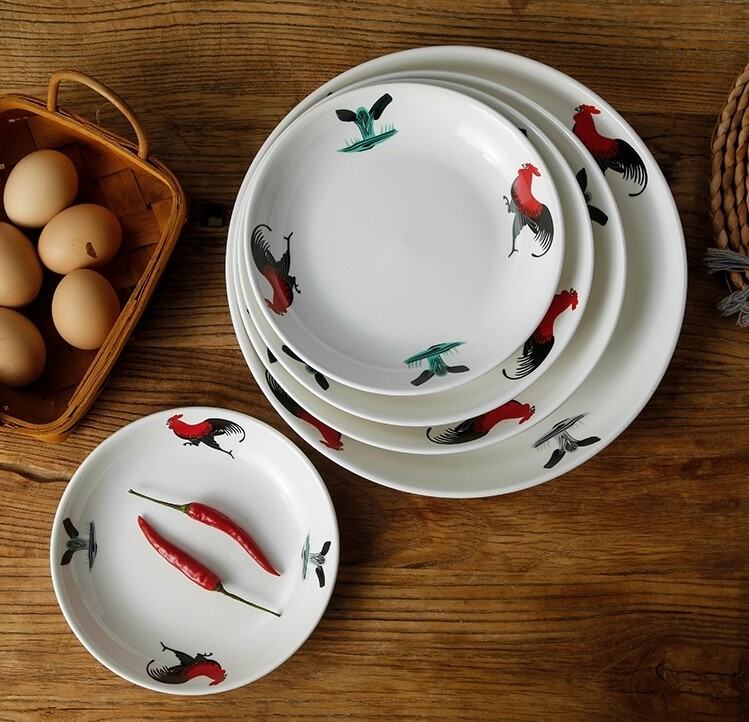Cock Brand Ceramic Deep Plate (6-10 inches)