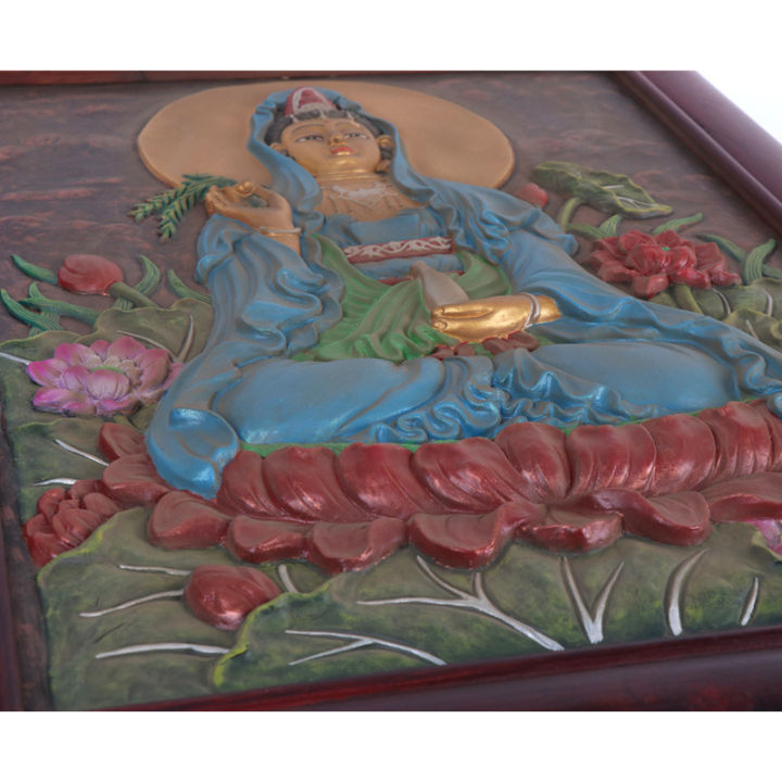 today-sale-ทองแดงบริสุทธิ์และทองแดง-relief-l-lotus-guanyin-ภาพจิตรกรรมฝาผนังเปิดของขวัญงานขึ้นบ้านใหม่ห้องนั่งเล่นตกแต่งทองแดงภาพวาดแบบแขวนพระพุทธรูปทิเบต