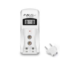 PALO 2 Slots Smart LCD Display Charger For AA Battery 1.2V AA AAA AA NI-MH NI-CD 9V 6F22 Rechargeable Batteries Recharger