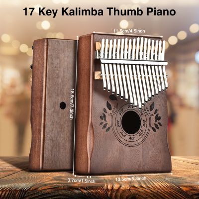 เปียโน Kalimba Thumb 17คีย์เครื่องดนตรีคาลิมบาเปียโนนิ้วคีย์บอร์ดแบบมืออาชีพพร้อมหนังสือเรียน