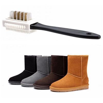 Sikat pembersih sepatu Pembersih samping bentuk S plastik untuk sepatu bot salju Suede alat pembersih rumah tangga Aksesori