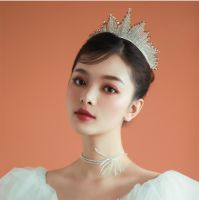 เจ้าหญิงมงกุฎMermaid King Queen Baroque sliver Crystal Crown Headband