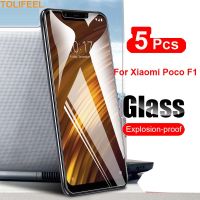 [Phone case]หน้าจอ F1 Pocophone Xiaomi กระจกนิรภัยสำหรับมี5ชิ้น,ฟิล์มกันรอยสำหรับ Xiaomi F1 F1 Poco กระจกป้องกันหน้าจอกันกระแทกชัดเจนมาก9H