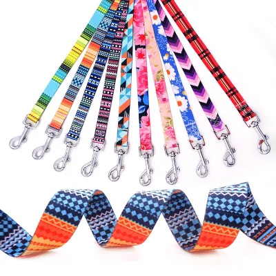 Dog Traction Rope Multi-color Dog Rope Bright and Novel Pet with Color Dog Rope Printing Pet Traction 1.5M 2M 2.5M