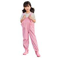 【LZ】❈♗  Macacão de chuva impermeável infantil macacão de lama à prova de vento calças infantis combinação de macacão infantil criança meninos meninas 1-8 anos