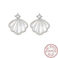 European New European S925 Sterling Silver Earrings White Mother-of-pearl Skirt For Women Jewelry Birthday Party Gift