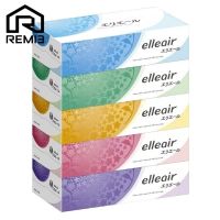 Elleair กระดาษทิชชู่เช็ดหน้าญี่ปุ่น 3ชั้น 180แผ่น/กล่อง แพ็ค5กล่อง