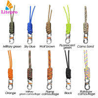 Paracord Keychian พวงกุญแจห่วงวงกลมคลิปโลหะความแข็งแรงสูงกันขโมยทอมือกลางแจ้ง