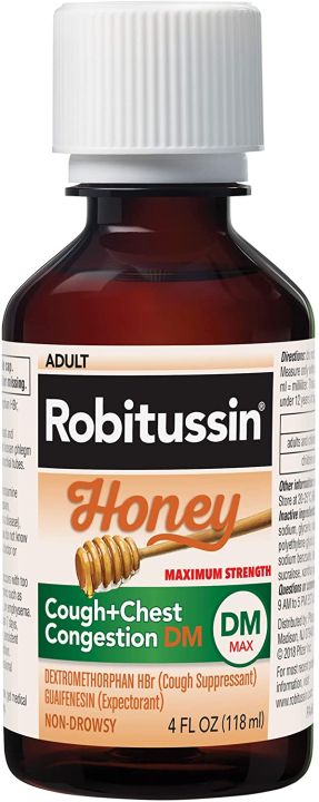 Robitussin | Maximum-Strength Honey Cough + Chest Congestion DM For ...