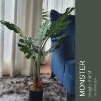 Monstera - ต้นมอนสเตร่า สูง 85ซม. ต้นไม้ปลอมเกรดพรีเมี่ยมเพื่อการตกแต่ง ต้นไม้ประดิษฐ์  Artificial Monstera Plant for home decoration by Madam Khajee