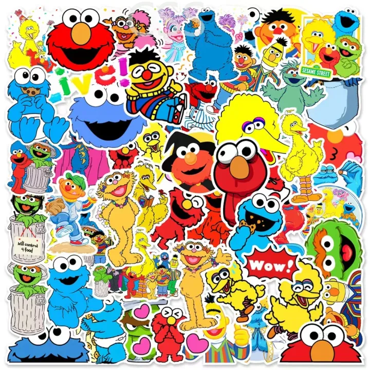 50Pcs/Set Joint Kaws Sesame Street Graffiti Waterproof Sticker Cute Elmo  Cartoon Sticker | Lazada PH
