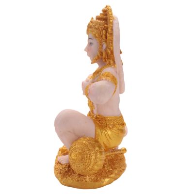 Gold Hanuman Statue Indian Lord Sculpture India Figurine Collection Idol Murti Pooja Sculpture for Decor Ornament