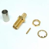 CON-SMAF-200-BKD : หัวต่อ SMA female crimp for LMR200 LLC200 RG58 - - Bulkhead