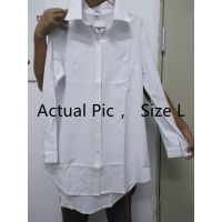 ●COSHOP● (Ready Stock) Womens korean plus size long sleeve white shirt kamiseta dress loose casual top