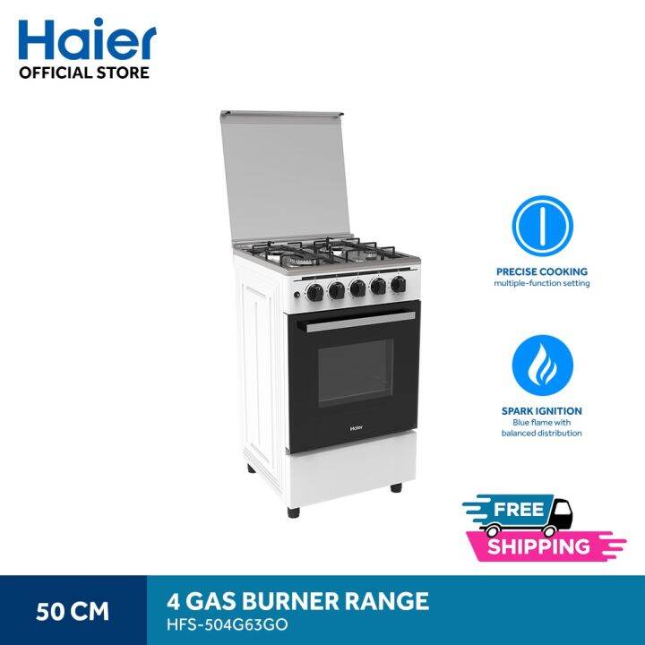 Haier HFS504G63GO 50cm 4 Gas Burners with 60L Single Burner Gas Oven