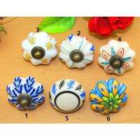 ▪✇ Vintage Furniture Handle Flower Head Ceramic Knobs and HandlesAntique Door Handle Cupboard Drawer Kitchen Pull Knob40mm1PC