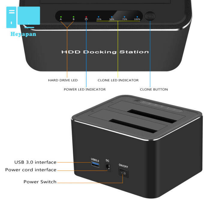 ช่องเสียบฮาร์ดดิสก์-usb3-0-2-5-3-5นิ้วแผ่นฮาร์ดไดรฟ์ฟังก์ชั่นคัดลอกคู่อ่าว-sata-ฐานขยายสำเนา