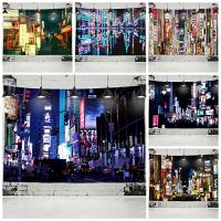 Tokyo Metropolitan Nightlife Tapestry Japanese Wall Hanging Bedroom Home Decor Bohemian Decorative Hippie Printed Sheet