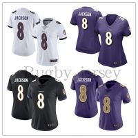 คุณภาพสูงและเป็นที่นิยมมากที่สุด jerseys Black Friday NFL Crow รักบี้8 Jackson สีม่วงสีขาวสีดำ LEN de Rios Das feminina JERSEY H711