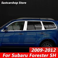 For Subaru Forester SH 2012 2011 2010 2009 Car Stainless Steel Middle Central Column PC Window Trim B C Pillar Accessories