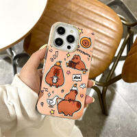 ลายการ์ตูนน่ารักคาปาวาเคลือบด้วยไฟฟ้าสำหรับ IPhone 14 13 12 11 Pro Max สำหรับเคสโทรศัพท์แฟชั่นที่สร้างสรรค์