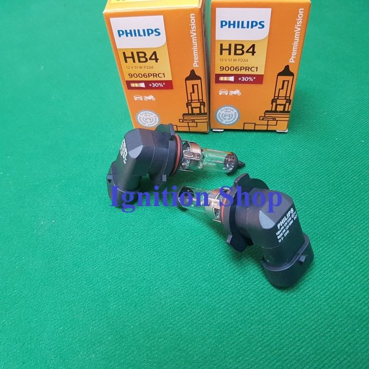 หลอดไฟ-รถยนต์-hb4-philips-12v-51w-p22d-premium-vision-30-9006prc1-จำหนวน-2-หลอด-ประกัน-3-เดือน