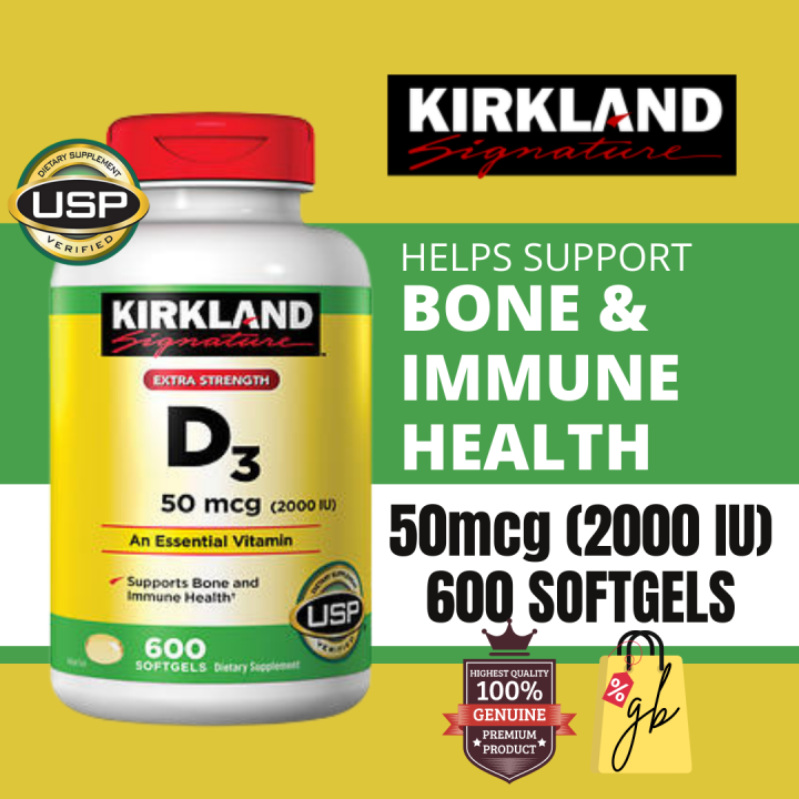 Kirkland Signature Extra Strength Vitamin D3 50 mcg (2000IU), 600