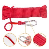 20 Meters Emergency Escape Rope With Climbing Buckle Fishing Magnet Rope 8MM Nylon Rescue Safety Braided Rope With Safe Lock