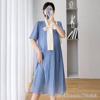 ☼ Vestido de maternidade chiffon para grávidas Roupa solta gravidez Elegante e doce Moda coreana Verão 952 2022