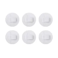 6pcs Round Bathroom Bedroom Guard Anti Splash Windproof Durable Buckle Self Adhesive Holding Shower Curtain Clip Wall Mounted