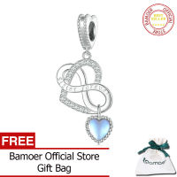 BAMOER 925จี้รูปหัวใจสำหรับน้องสาวเงินสเตอร์ลิงสำหรับทำสร้อยข้อมือผู้หญิงและกำไลทำ BSC860เครื่องประดับแฟชั่น