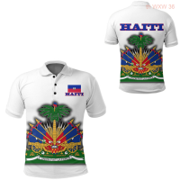 【high quality】  Caribbean Island Flag Pattern Mens Polo Shirt, Oversized Sleeves, Casual Shorts, Fashionable Mens Shirt