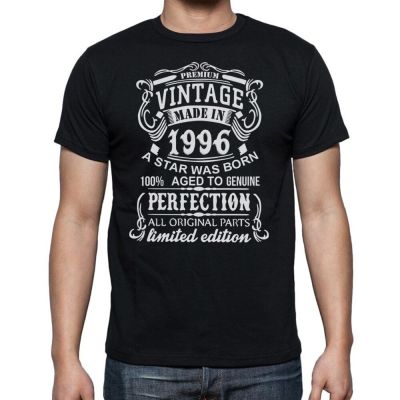 Made Vintage In 1996 Tshirts Men T Shirts 26 Years Old Birthday Gift Tshirt Cotton Tees
