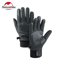 hotx【DT】 Naturehike Cycling Sport Gloves velvet warm Outdoor Non-slip silicone