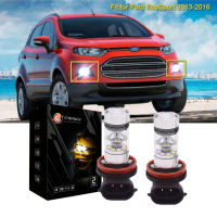 สำหรับ Ford Ecosport 2013 2014 2015 2016 - 2x ไฟ Led แบบสว่างไฟตัดหมอกหลอดไฟ H11 H9 H8สีขาว6000K ชุดโคมไฟไฟฉายติดศีรษะไฟหน้าสีขาว