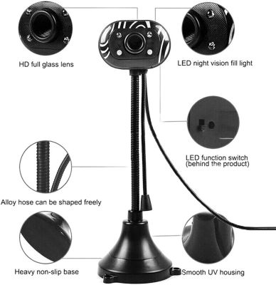 ☎ USB Computer Webcam 480P Webcam Camera Web Cam With Micphone 360 Degrees Adjustable For Laptop PC Tablet Webcams