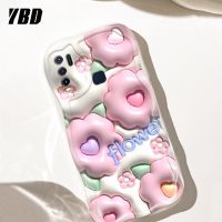 เคสโทรศัพท์มีลายคลื่น YBD สำหรับ Vivo Y50 Y30 Y30i 1935 1938น่ารักลายต้นกระบองเพชรและกระต่ายวัสดุซิลิโคนกล้องปกป้องเต็มรูปแบบ